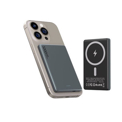 Goede prijs. Persoonlijke magnetische powerbank 5000mAh 5W 7.5W Draagbare draadloze powerbank online