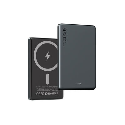 Ultra Slim Powerbank draadloos opladen 5000mAh met Abs Pc Type C 5V/2.4A uitgang