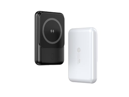 Goede prijs. Draadloze Magnet Power Bank 5000mah Li Polymer Battery Charging 12V-1.67A Output Branddicht ABS PC online
