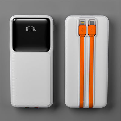 Goede prijs. Compact ingebouwde kabel powerbank wit draagbare powerbank overladingsbescherming online