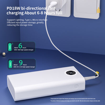 Goede prijs. Wit Draagbare Powerbank met hoge capaciteit 30000mAh Universele compatibiliteit online