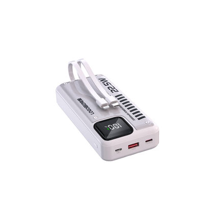 Goede prijs. Draagbare snelle oplaadbank 20000mah USB-C Powerbank ingebouwd in kabel online